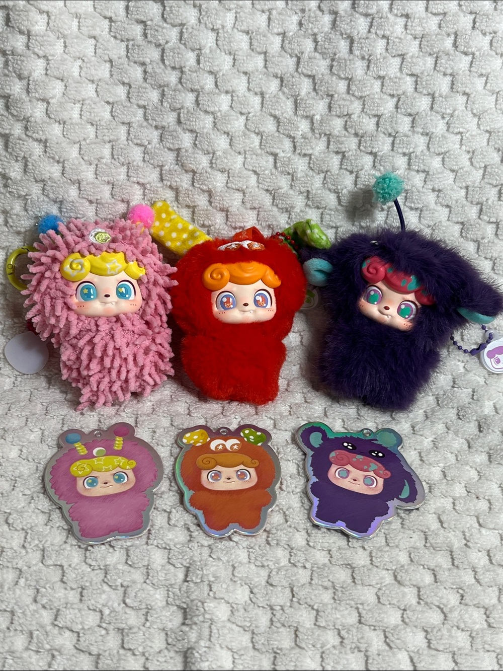 Q. Kids Mini Vinyl Face Plush Pendants Set of 3